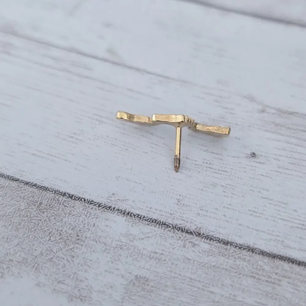 Vintage Pin / Brooch Gold Tone Foot Print Trio Footprints In The Sand